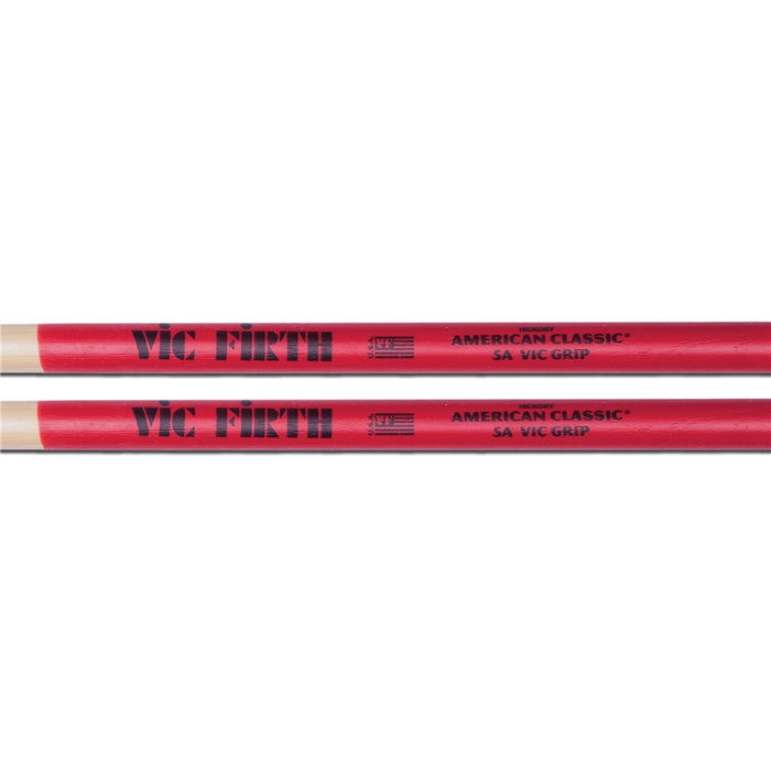 Vic Firth 5AVG - Bacchette American Classic con punta in legno e Vic Grip