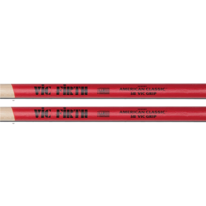 Vic Firth 5BVG - Bacchette American Classic con punta in legno e Vic Grip