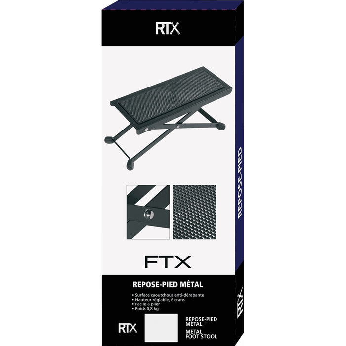 RTX FTX Poggia Piede per Chitarra Classica Metallo Nero