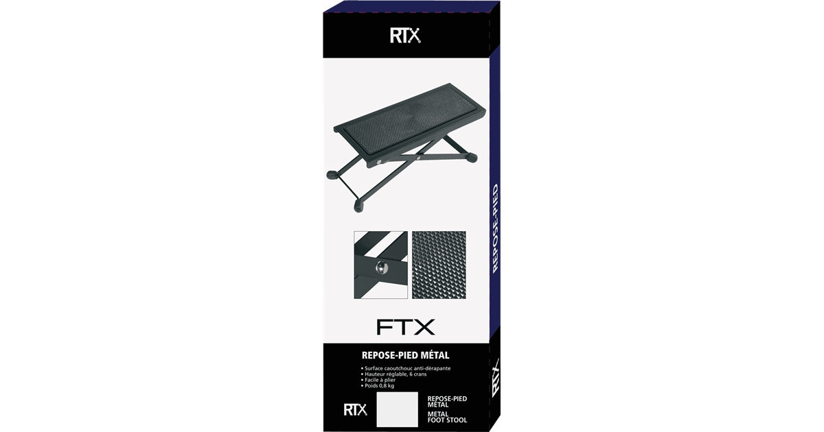 RTX FTX Poggia Piede per Chitarra Classica Metallo Nero