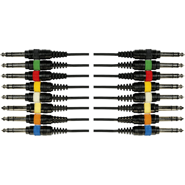 Yellow Cable OC03 Frusta 8 Cavi Jack TRS/Jack TRS 3 m