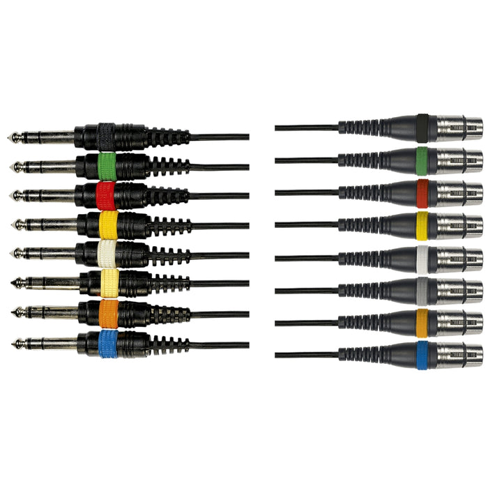 Yellow Cable OC09 Frusta 8 Cavi Jack TRS/XLR Femmina 3 m