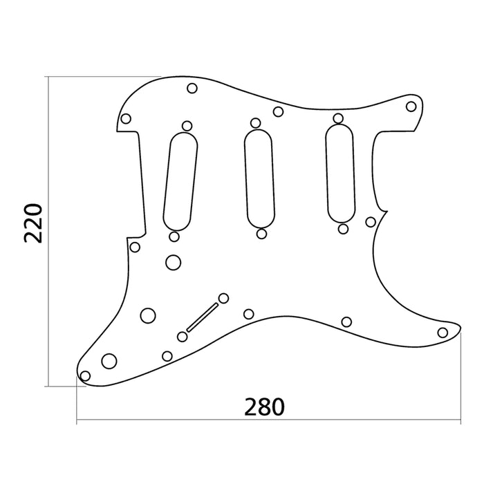 Yellow Parts EZ1100B Battipenna 3 Strati Stratocaster® Style Nero