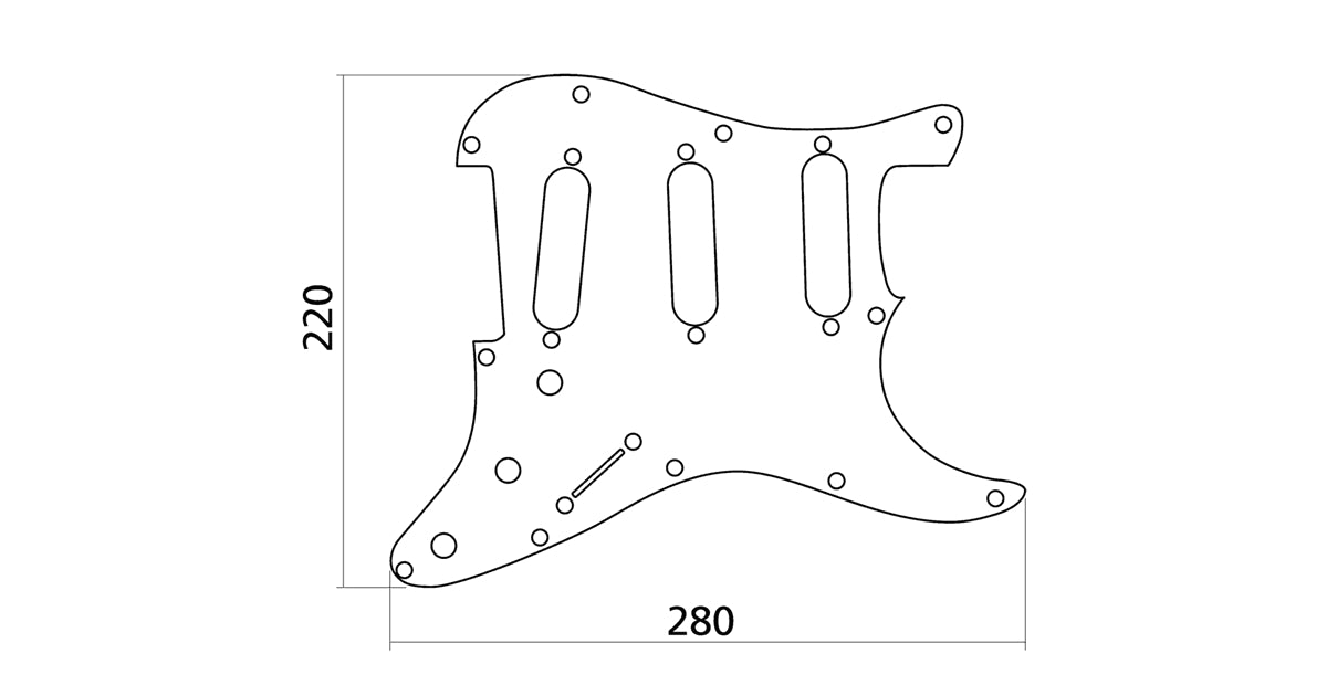 Yellow Parts EZ1100B Battipenna 3 Strati Stratocaster® Style Nero