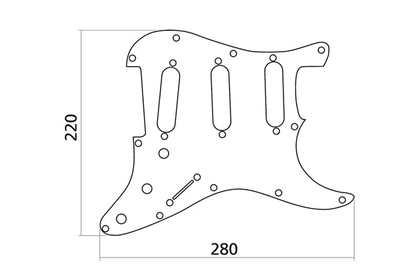 Yellow Parts EZ1100B Battipenna 3 Strati Stratocaster® Style Nero