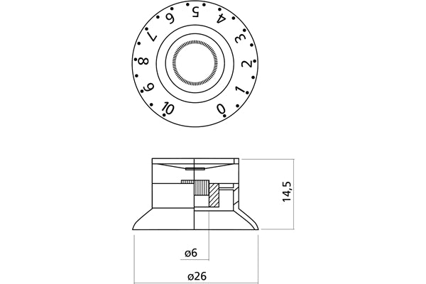 Yellow Parts EZ2215B Manopole di regolazione SG® Style Nere 3 Pcs