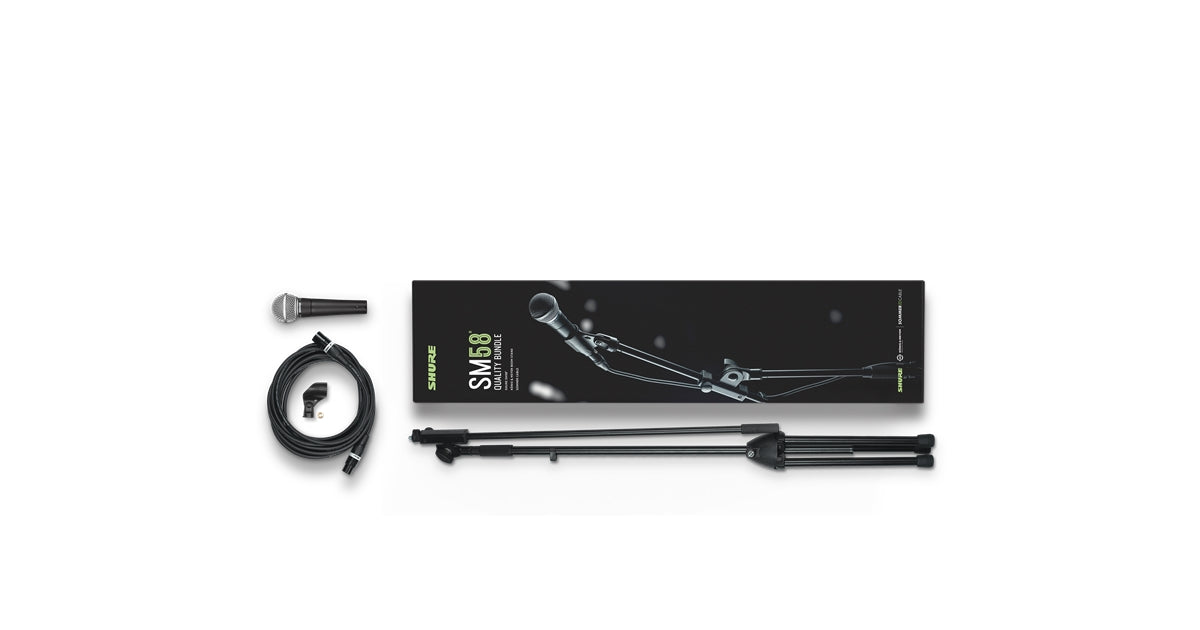 Shure SM58-KM-SOM Kit SM58, asta da palco, cavo XLR 6m