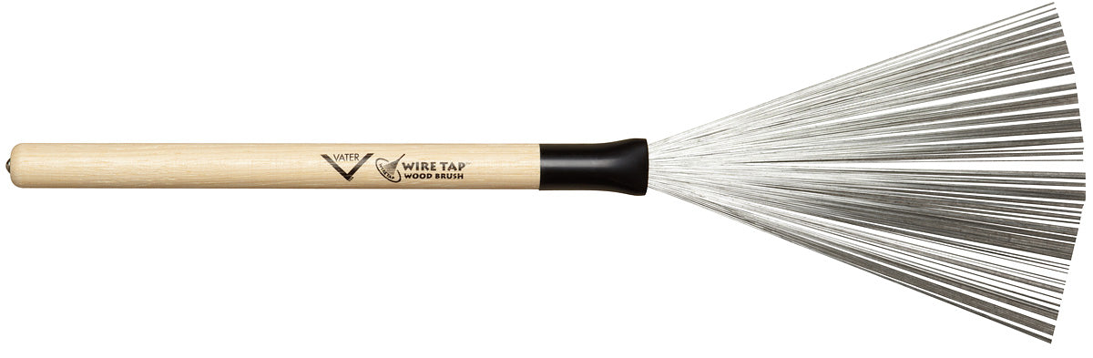 Vater VWTW ''Wood Handle Wire Brush'' - Impugnatura in Hickory 5A con rivetto/Setole in acciaio non retraibili