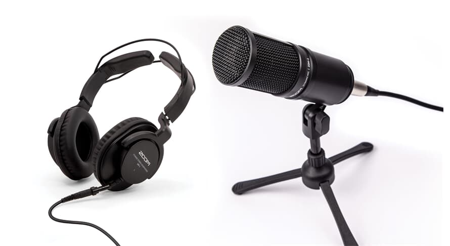 Zoom ZDM-1PMP - Kit Podcast con Microfono/Cavo/Cuffie/Treppiede