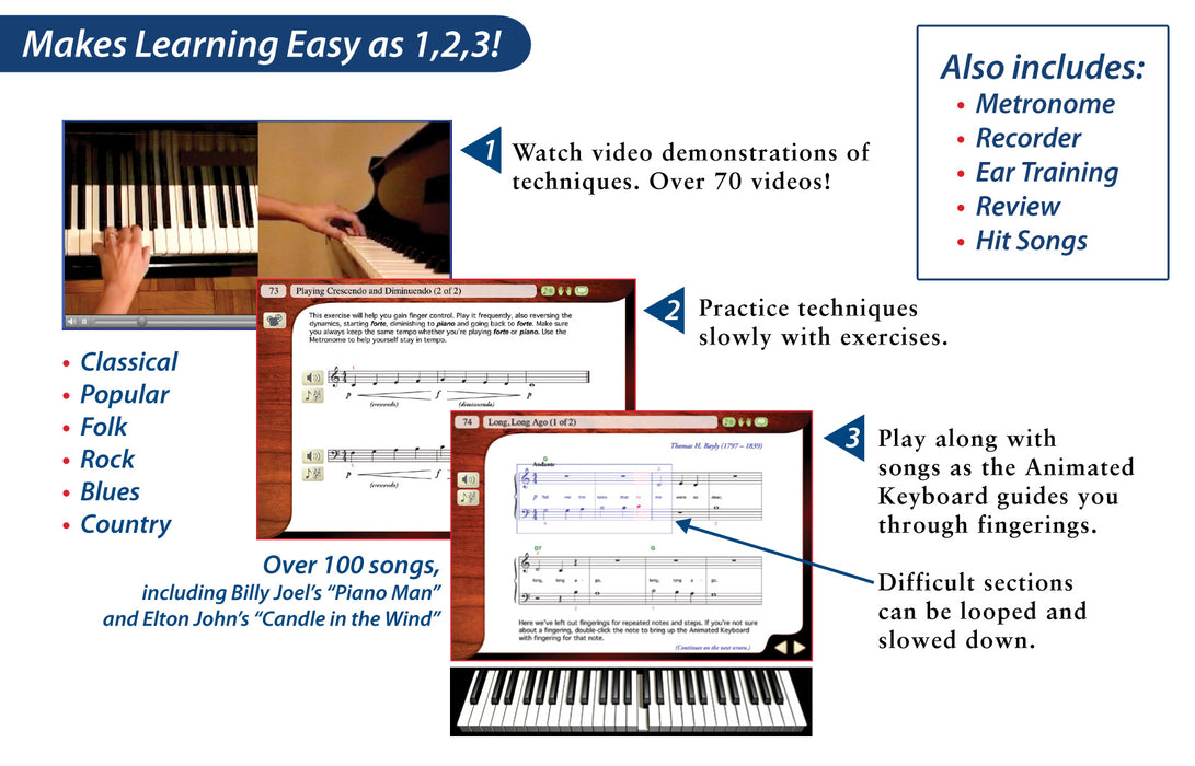 eMedia Piano & Key Method Mac 10.5 to 10.14, 32-bit only