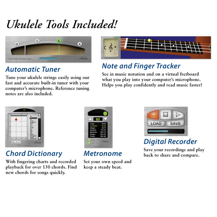 eMedia Ukulele Method Mac 10.5 to 10.14, 32-bit