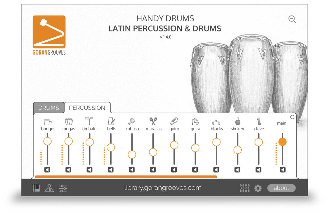 Goran Groves Library Handy Drums- LATIN PERCUSSION & DRUMS