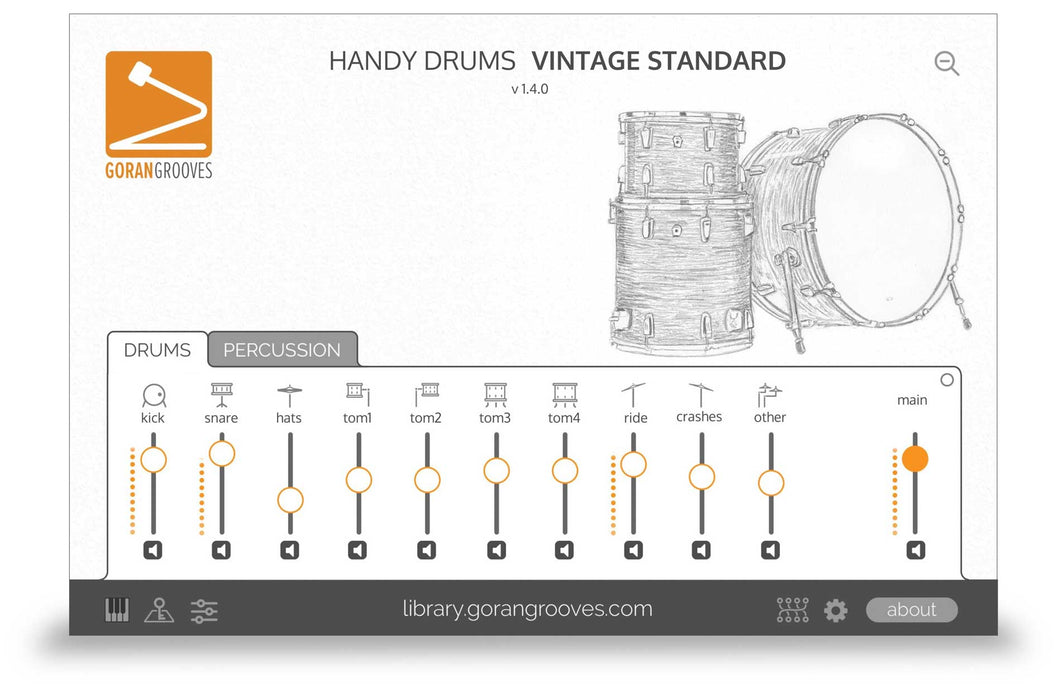 Goran Groves Library Handy Drums- VINTAGE STANDARD