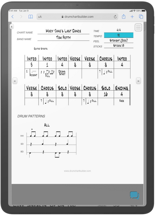 Drum Chart Builder 1 Year Subscription