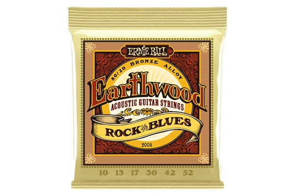 Ernie Ball 2008 Earthwood Rock & Blues con Sol Liscio 80/20 Bronze 11-52