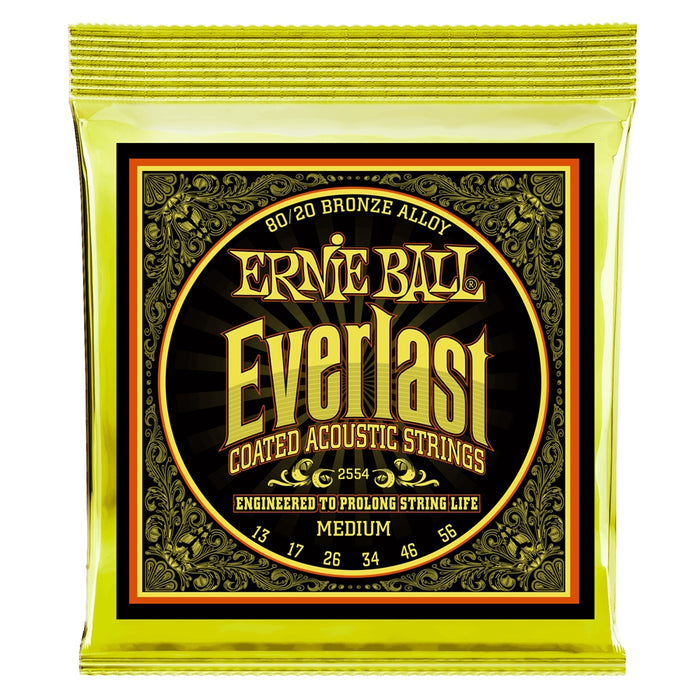 Ernie Ball 2554 Everlast Coated 80/20 Bronze Medium 13-56