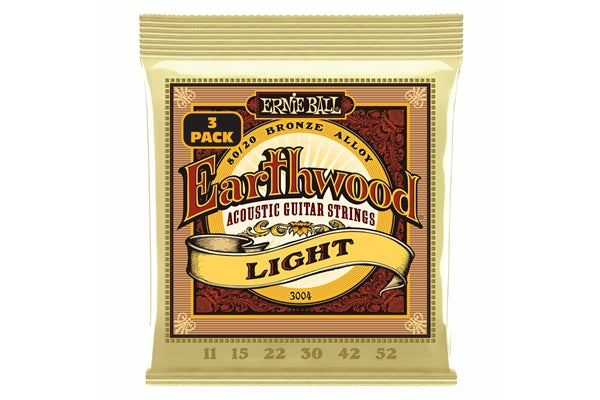 Ernie Ball 3004 Earthwood 80/20 Bronze Light 11-52 - 3 Mute