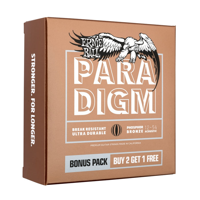 Ernie Ball 3316 Paradigm Medium Light Phosphor Bronze 12-54 Gauge 3 Pack