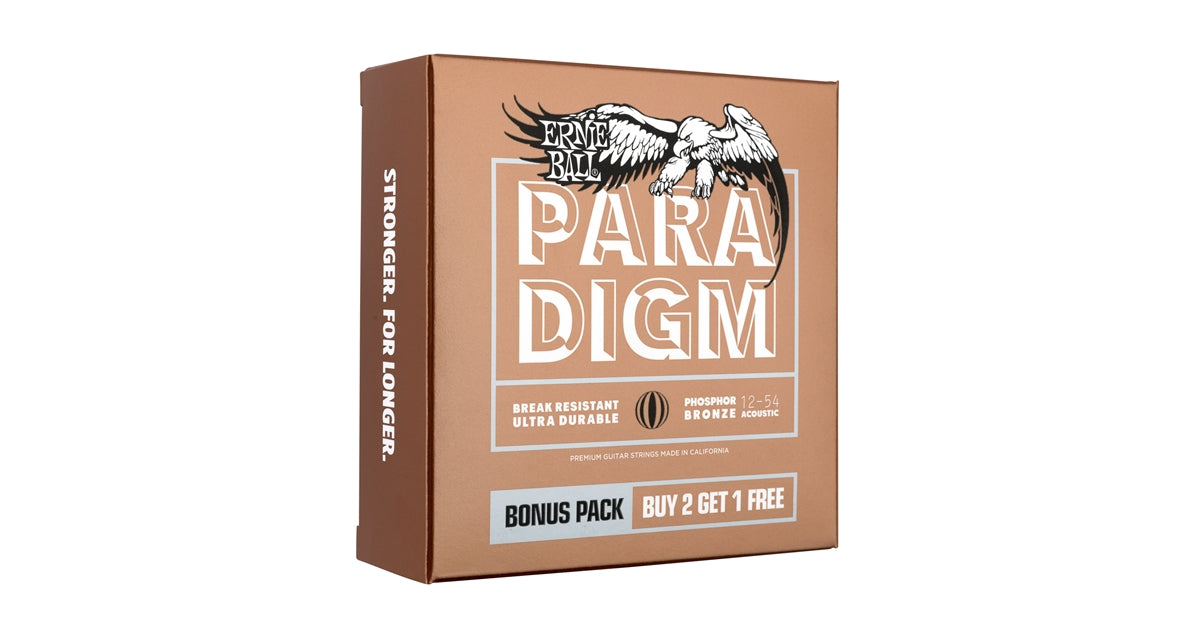 Ernie Ball 3316 Paradigm Medium Light Phosphor Bronze 12-54 Gauge 3 Pack