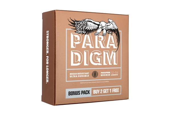 Ernie Ball 3316 Paradigm Medium Light Phosphor Bronze 12-54 Gauge 3 Pack