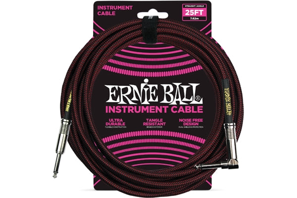 Ernie Ball 6062 Cavo Braided Black/Red 7,62 m