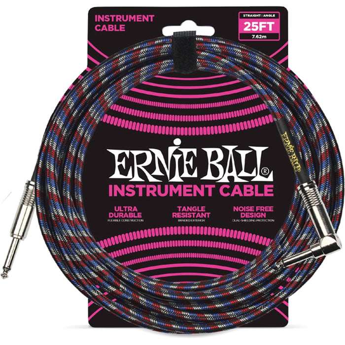 Ernie Ball 6063 Cavo Braided Black/Red/Blue/White 7,62 m