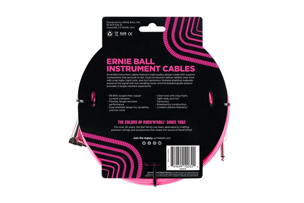 Ernie Ball 6078 Cavo Braided Neon Pink 3,05 m