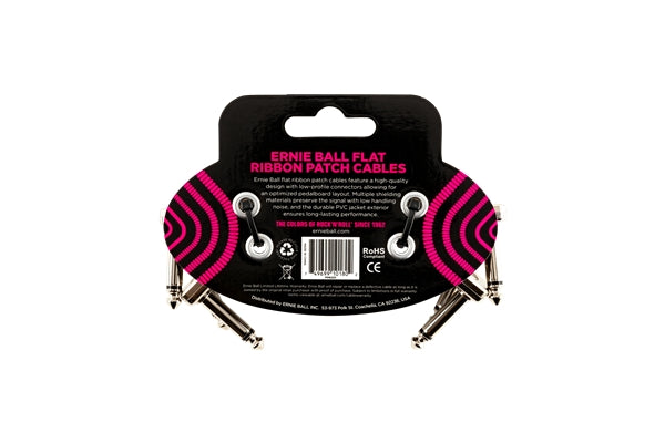 Ernie Ball 6220 Flat Ribbon Patch Cable 7,62 cm Pacco da 3