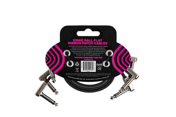 Ernie Ball 6222 Flat Ribbon Patch Cable 30,48 cm Pacco da 3