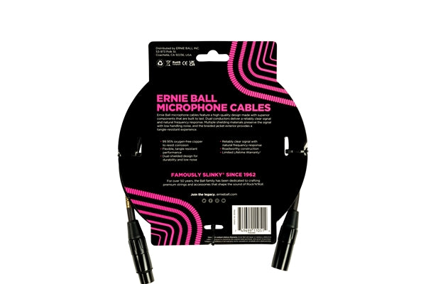 Ernie Ball 6390 Cavo Microfonico Braided nero 1,5 m