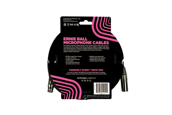 Ernie Ball 6391 Cavo Microfonico Braided nero 4,5 m
