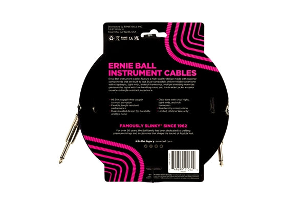 Ernie Ball 6393 Braided Straight Straight 3m