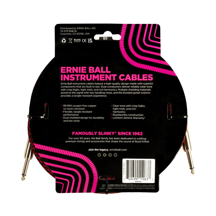 Ernie Ball 6394 Braided Straight Straight 3m