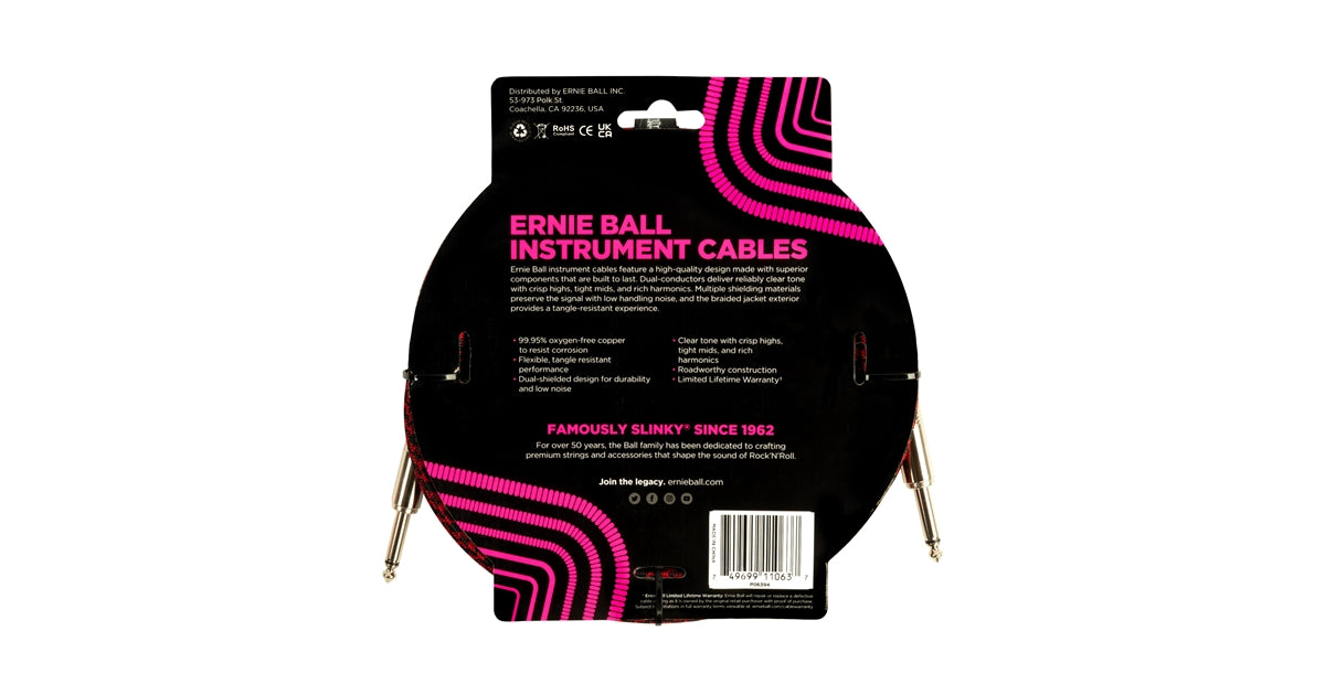 Ernie Ball 6394 Braided Straight Straight 3m