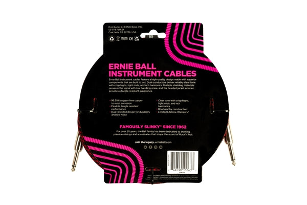 Ernie Ball 6394 Braided Straight Straight 3m