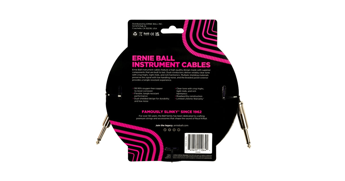 Ernie Ball 6395 Braided Straight Straight 5.5m