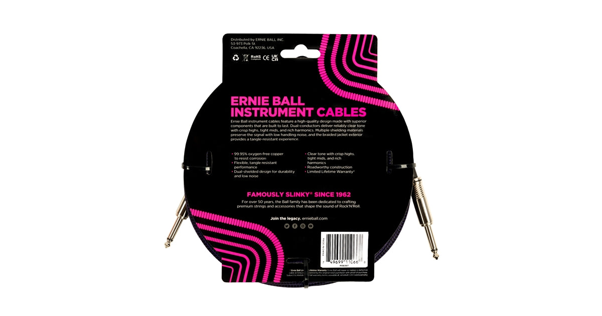 Ernie Ball 6397 Braided Straight Straight 7.6m