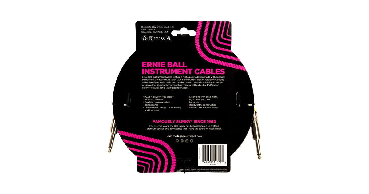 Ernie Ball 6399 PVC Straight Straight 4.5m