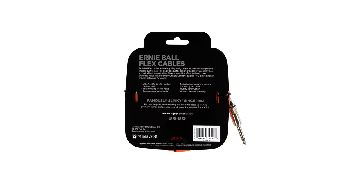 Ernie Ball 6421 Flex Cable Orange 6m