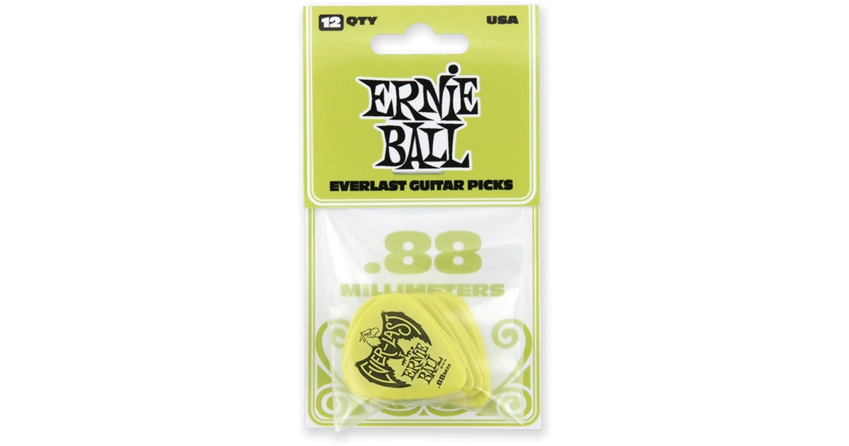 Ernie Ball Plettri Everlast Green 0.88mm Busta da 12