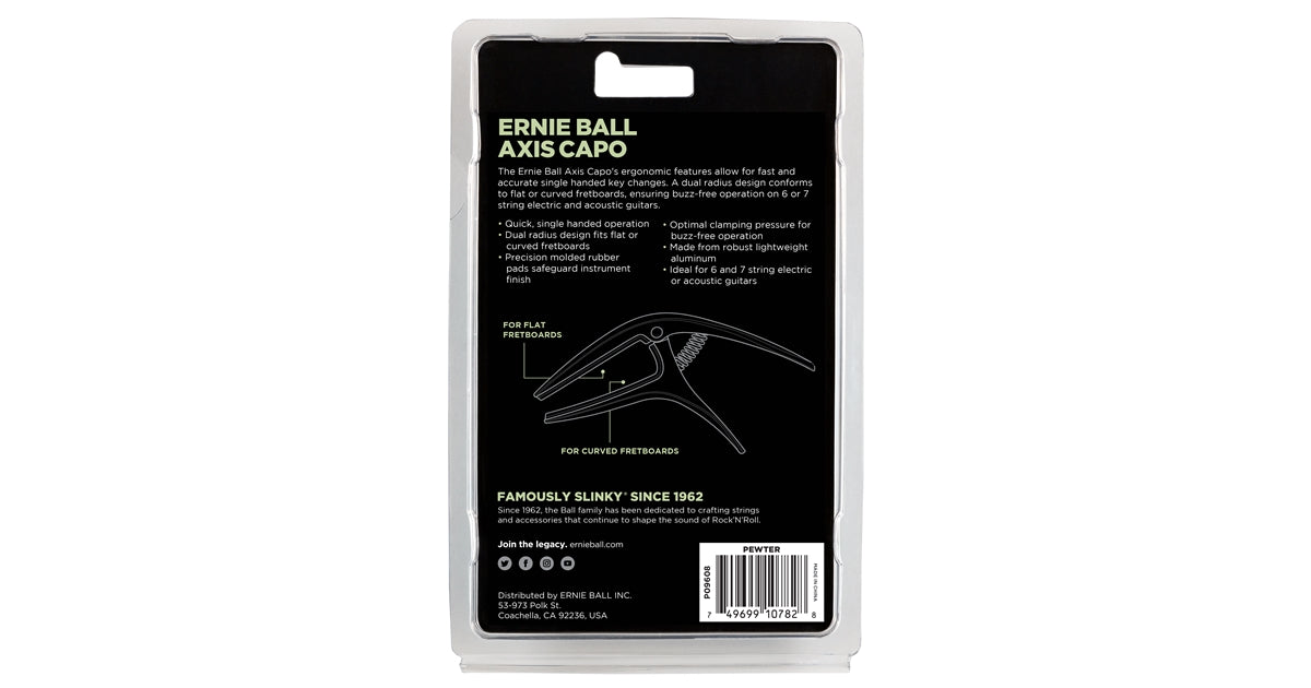 Ernie Ball 9608 Axis Capo Pewter 2021