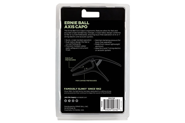 Ernie Ball 9608 Axis Capo Pewter 2021