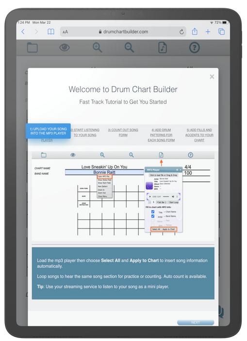 Drum Chart Builder 1 Year Subscription