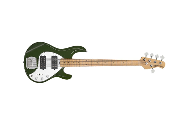 Sterling by Music Man StingRay5 Ray5 HH 5 Corde Olive Tastiera Acero